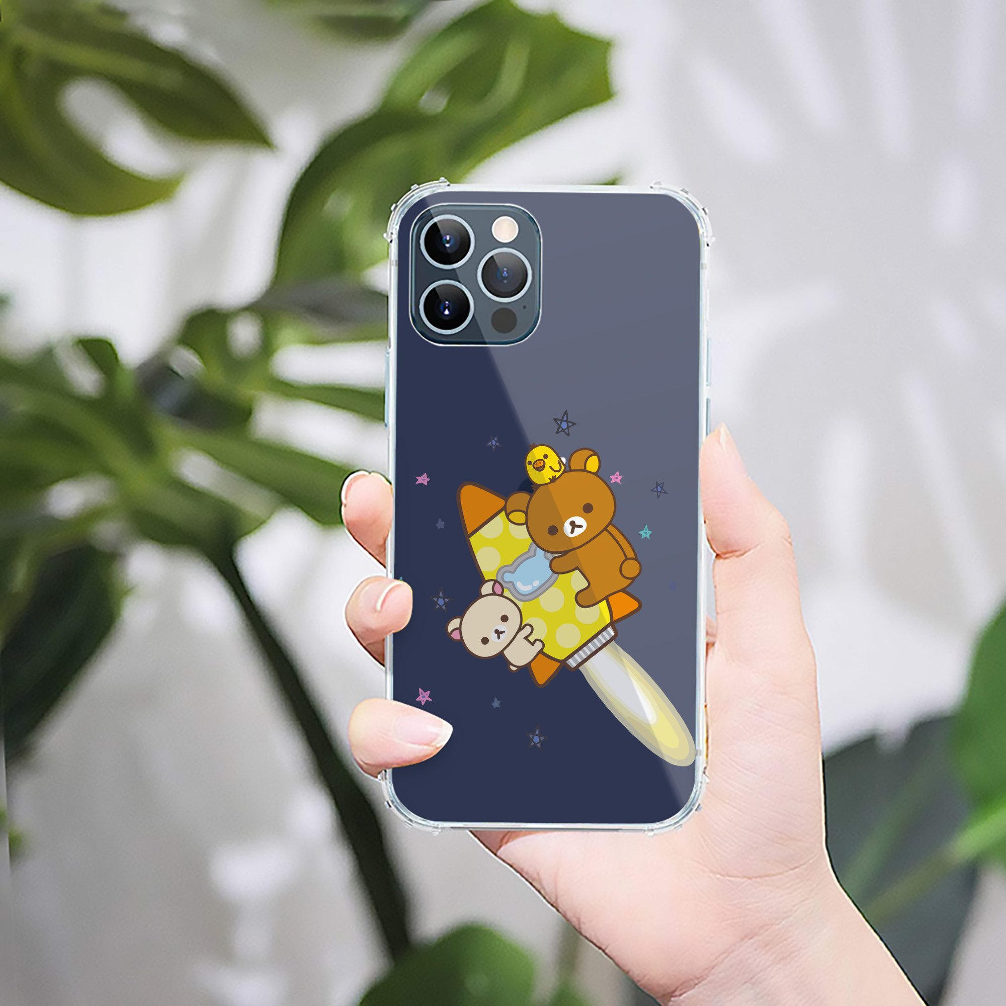（画像用） リラックマ リラックマ キイロイトリ Rilakkuma Korilakkuma Kiiroitori 【iPhone 12シリーズ対応】透明スマホケース（クリアソフトケース）